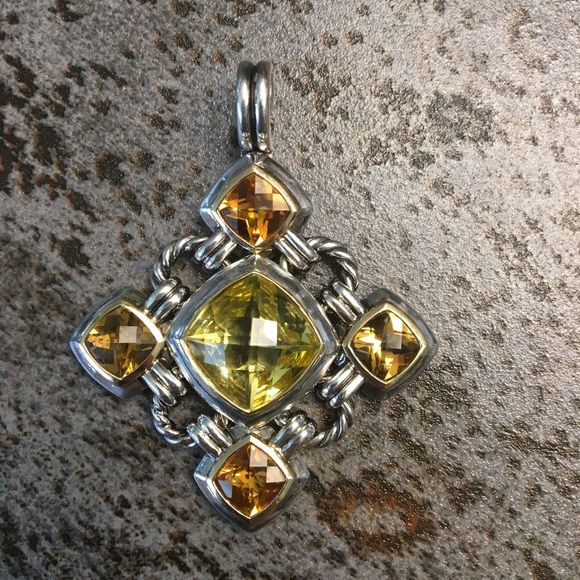 David Yurman Renaissance Pendant Peridot Citrine - Picture 2 of 5